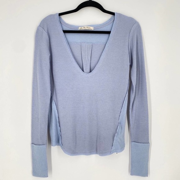 Free People We the Free Thermal V Neck Tee - Picture 1 of 7